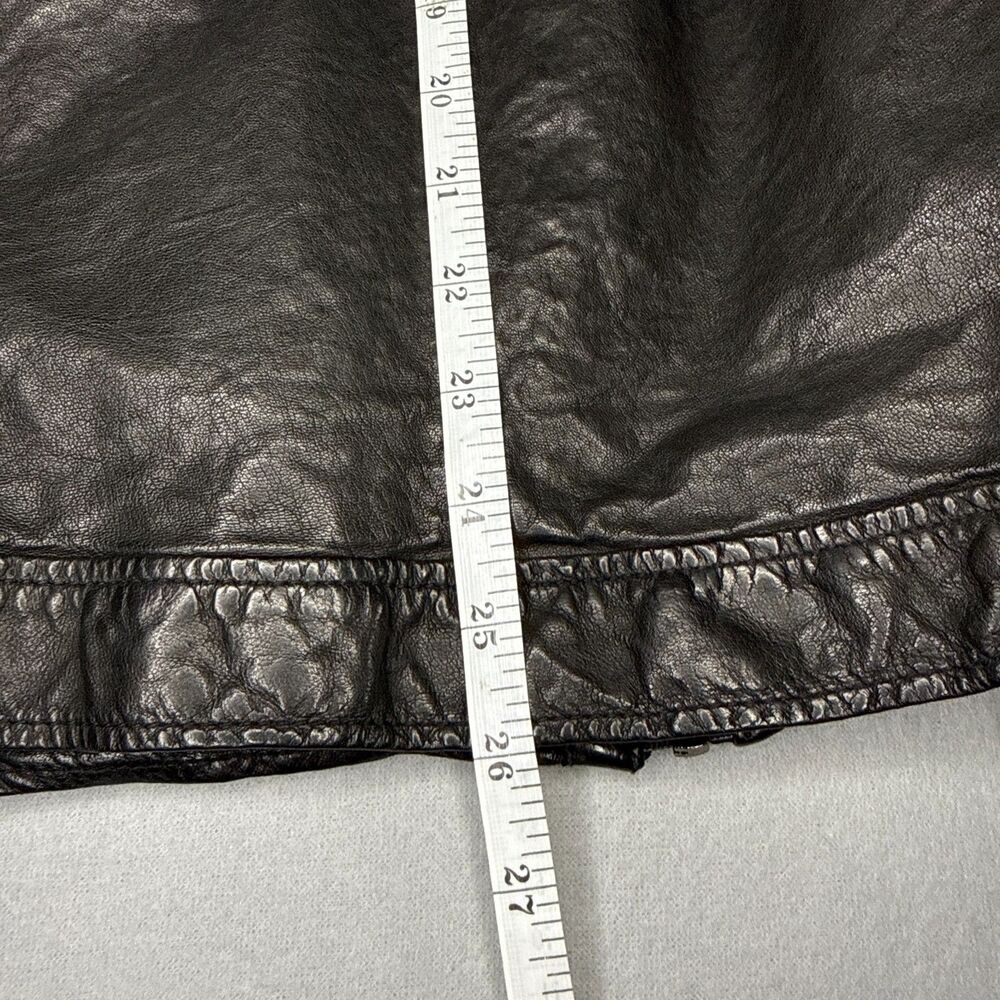 TIME Postmodern Genuine Lambskin Leather Jacket Mens L Black Moto Korean - Picture 15 of 15